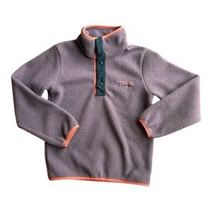 Columbia Helvitia purple gray half snap fleece jacket kids Small (8)